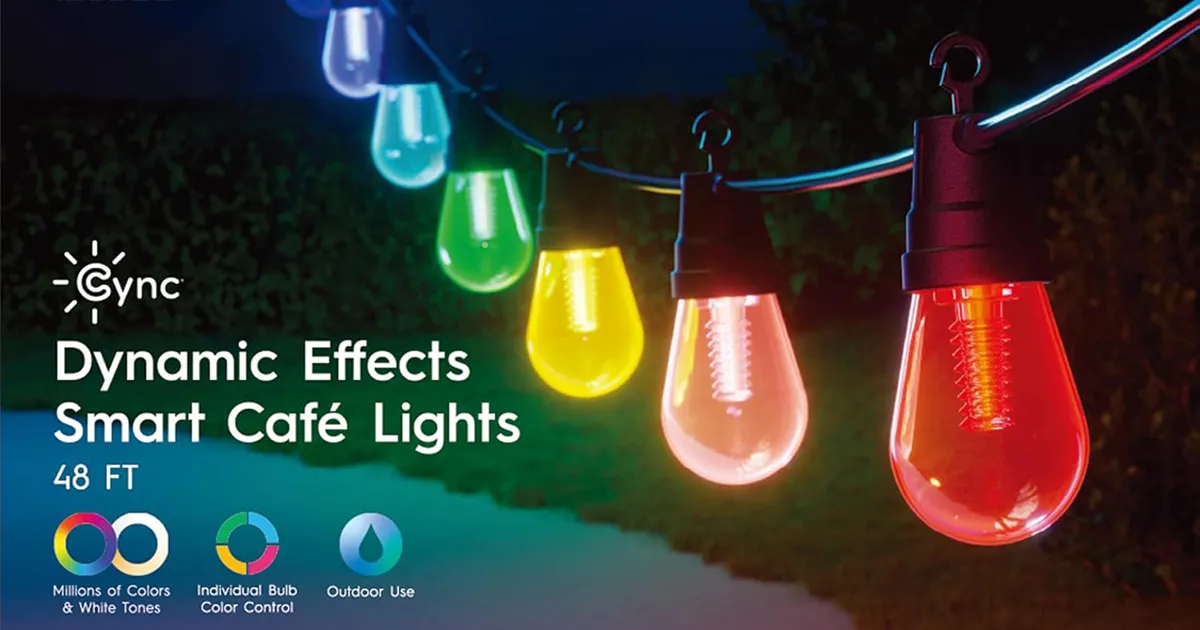 GE cync dynamic color-changing smart cafe lights 